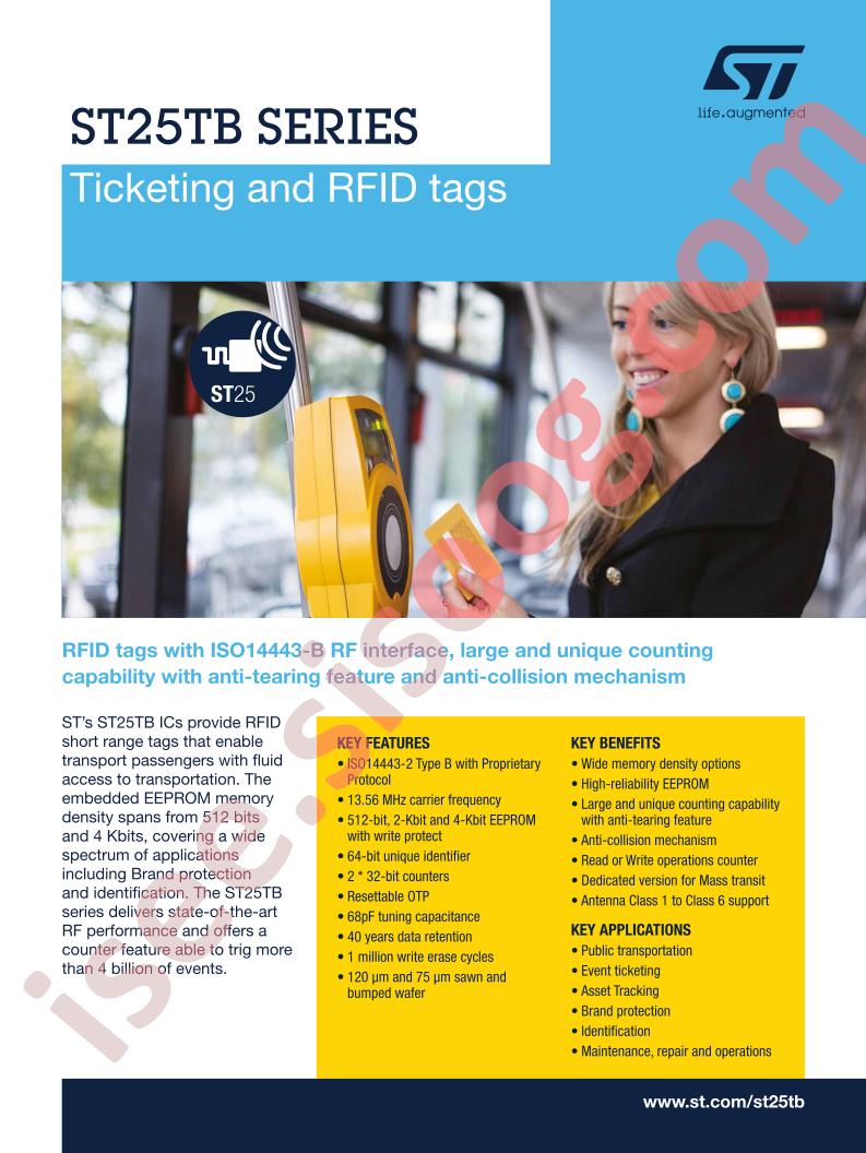 ST25TB Series Ticketing,RFID Tags Flyer