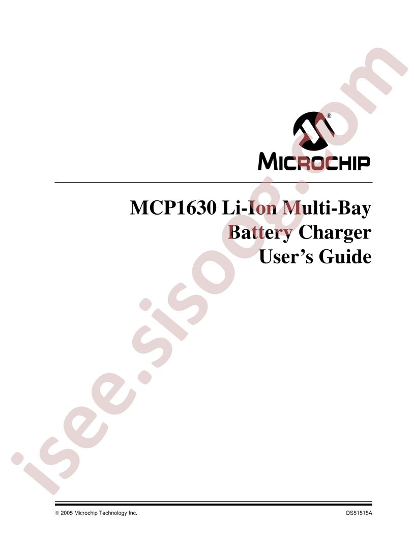 MCP1630 Li-Ion Battery Charger User Guide