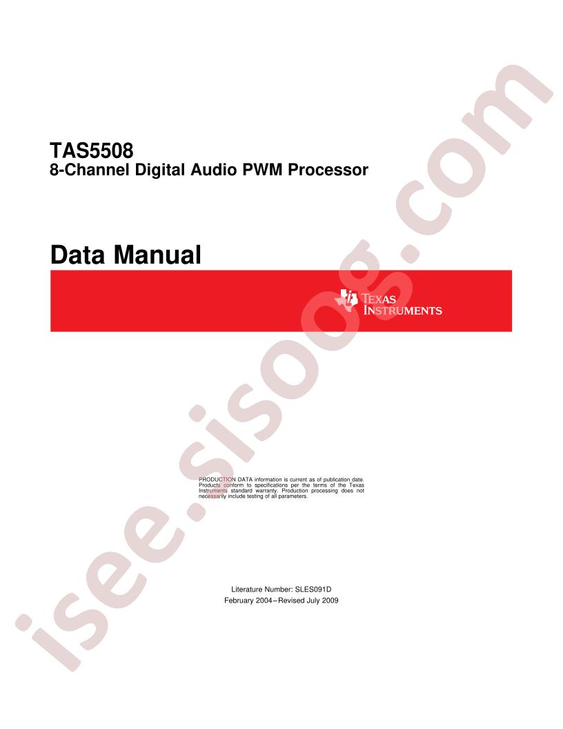TAS5508 Data Manual