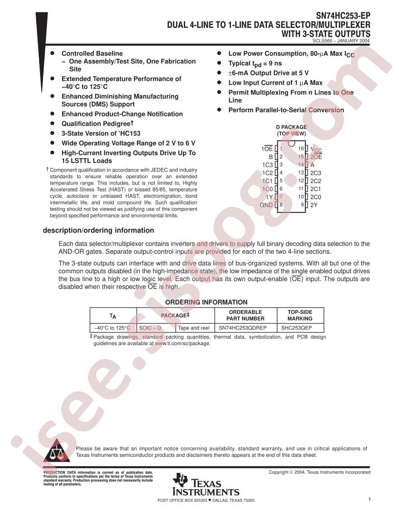 SN74HC253-EP