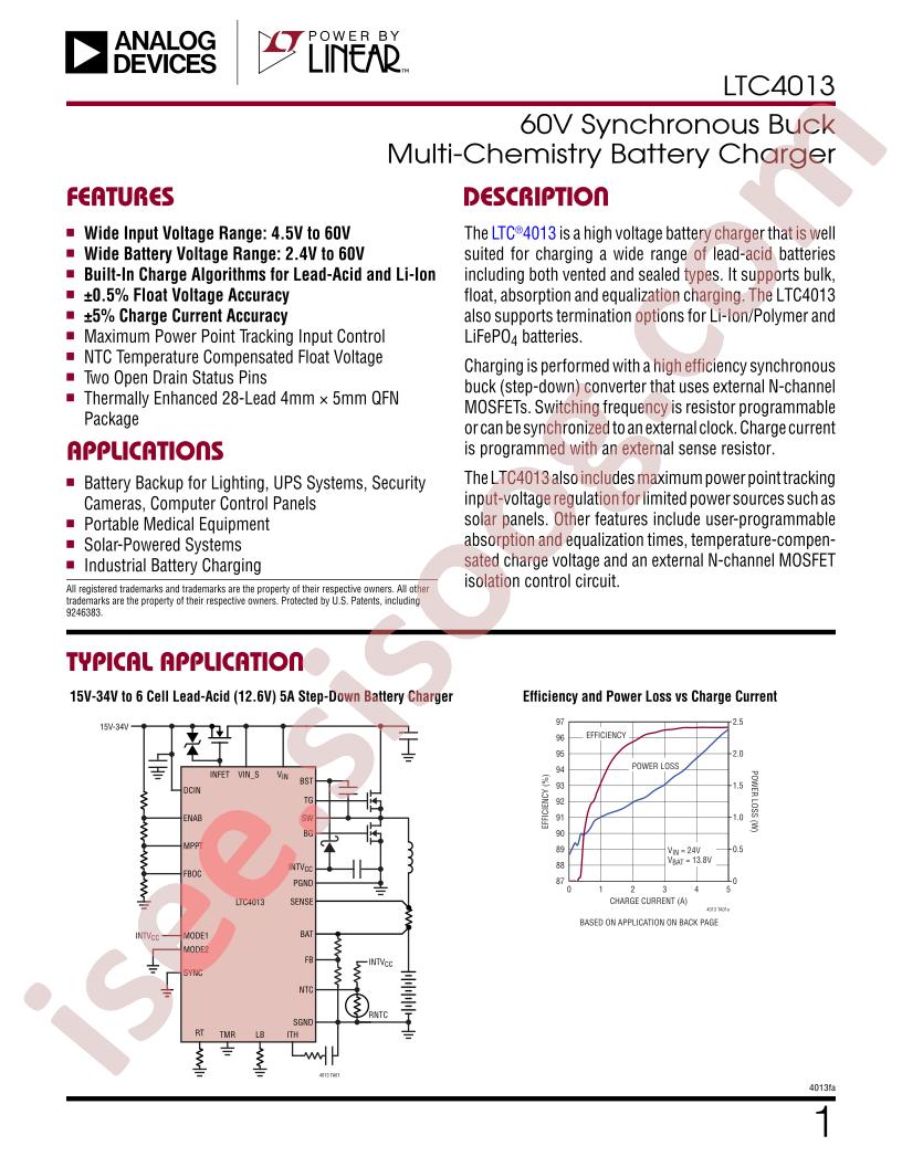 LTC4013 Datasheet