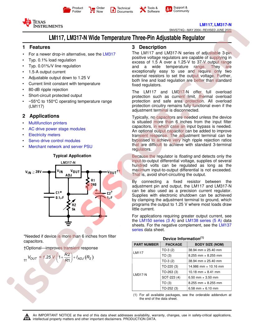 LM117/317-N Datasheet