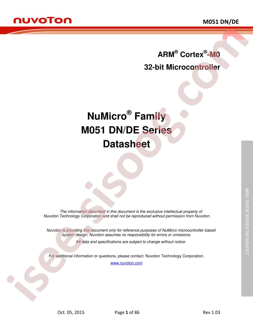 M051 DN/DE Datasheet