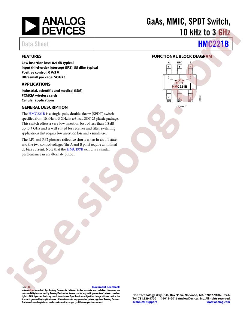 HMC221B(E) Datasheet