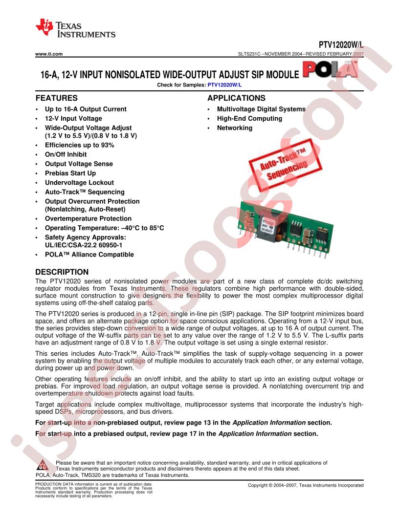 PTV12020L, W
