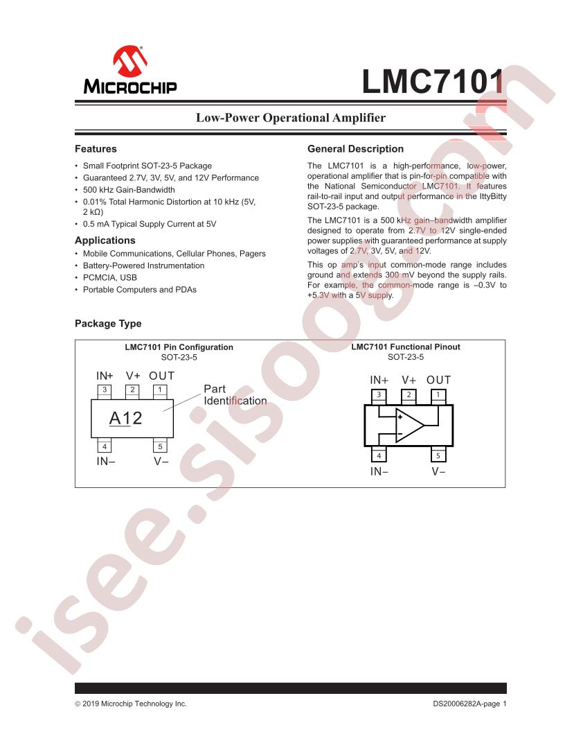 LMC7101 Op Amp