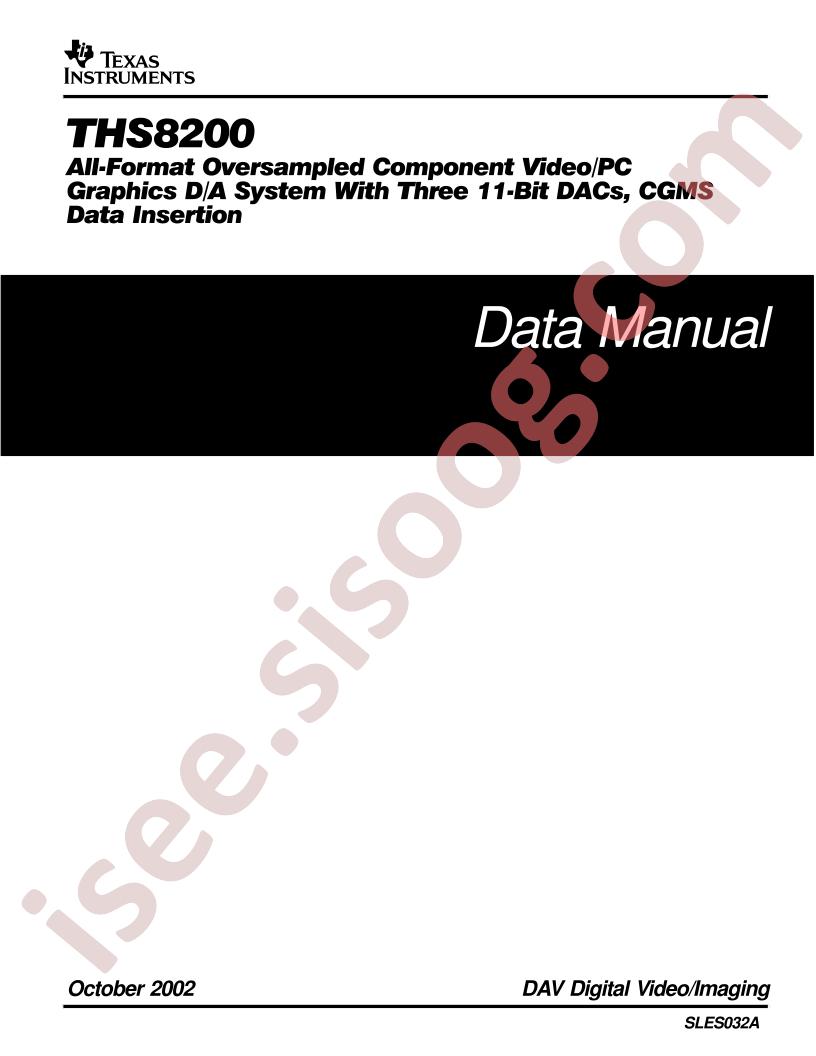 THS8200 Data Manual