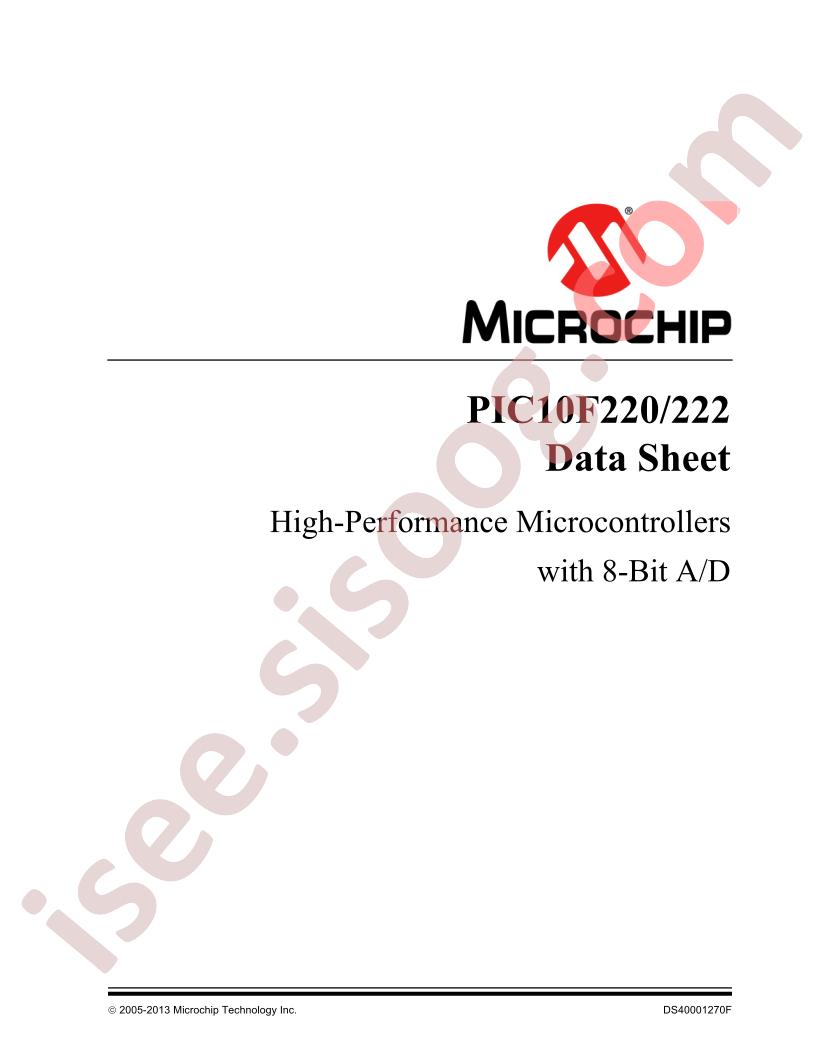 PIC10F220, 222 Datasheet