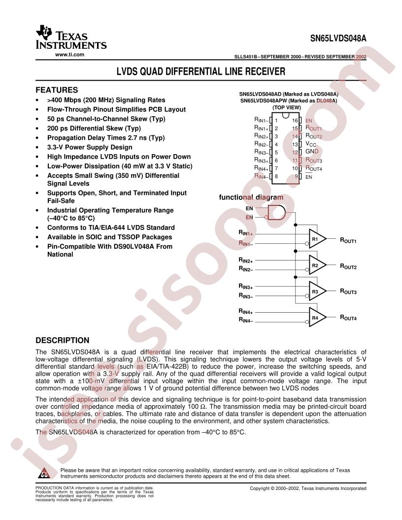 SN65LVDS048A