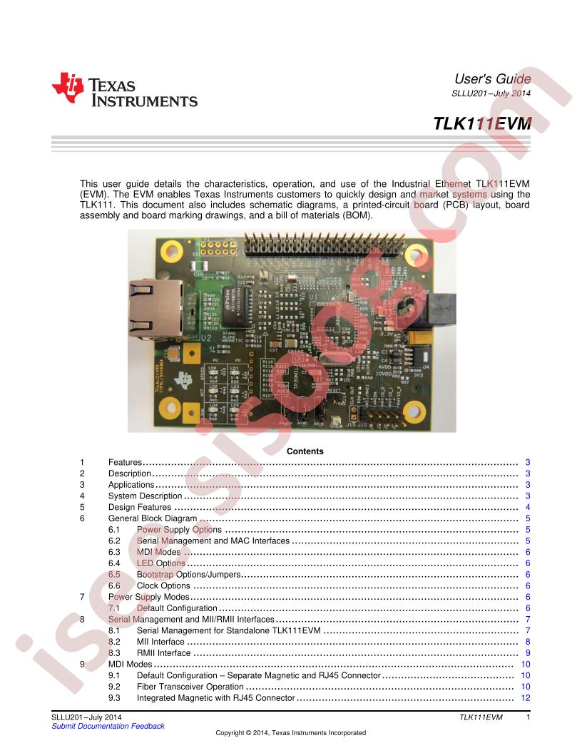 TLK111EVM User Guide