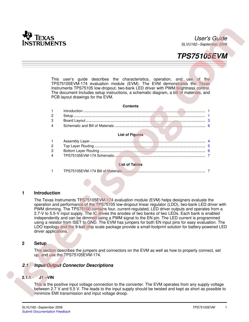 TPS75105EVM Guide