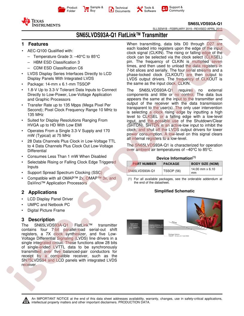 SN65LVDS93A-Q1