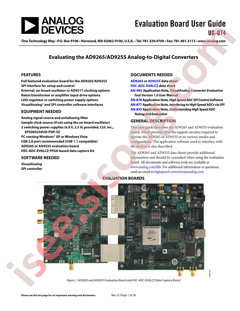 AD9265/9255 Eval Brd Guide