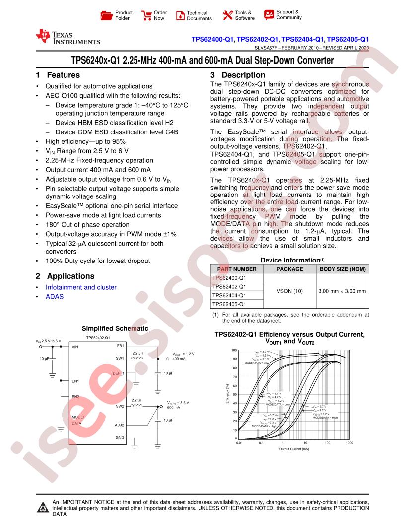 TPS6240x-Q1 Datasheet