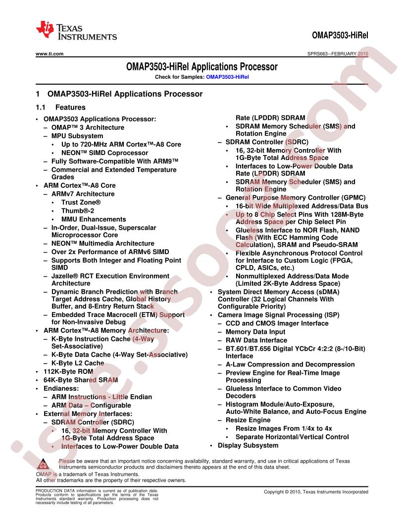 OMAP3503-HiRel