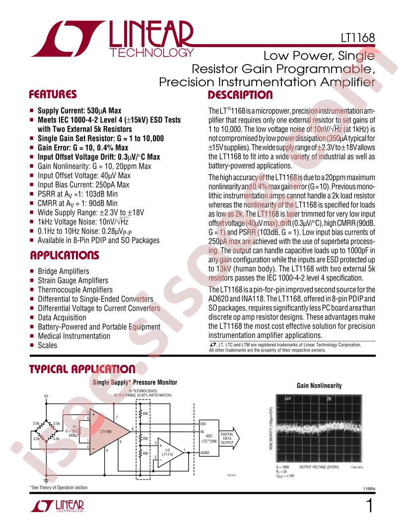 LT1168 Datasheet