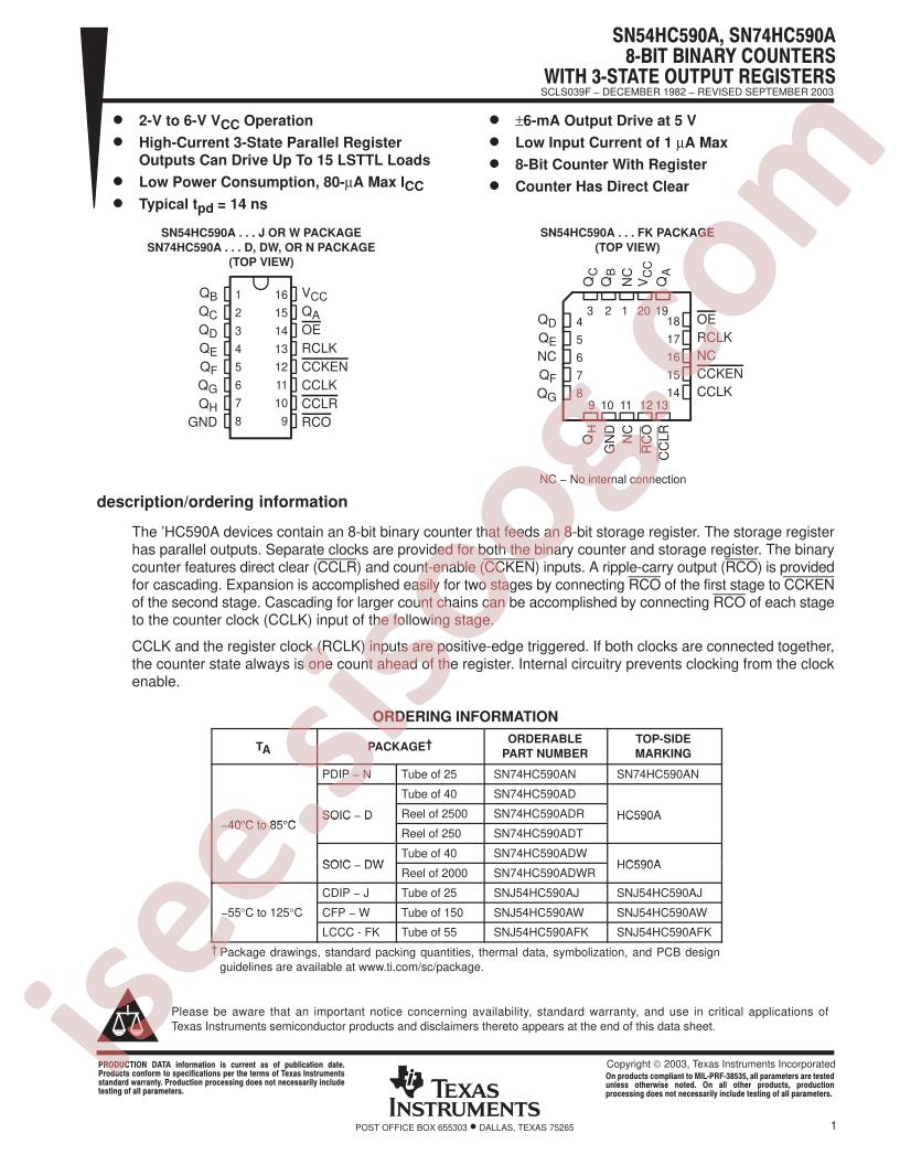 SN54HC590A, SN74HC590A