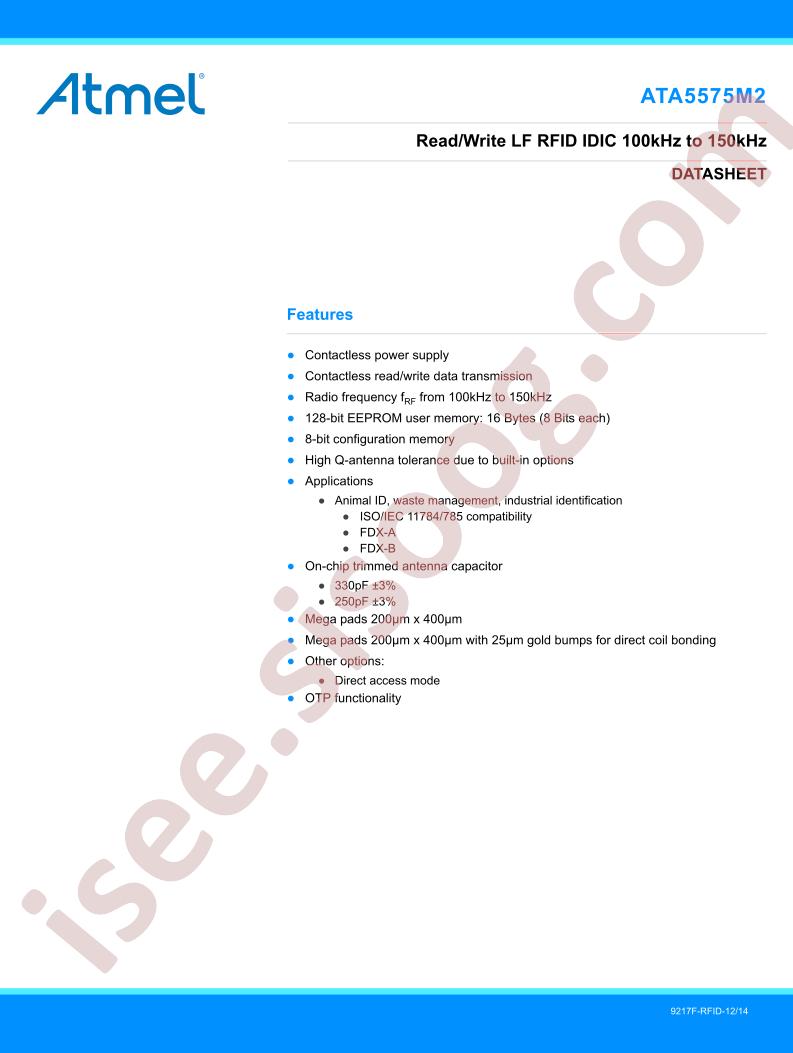 ATA5575M2 Datasheet