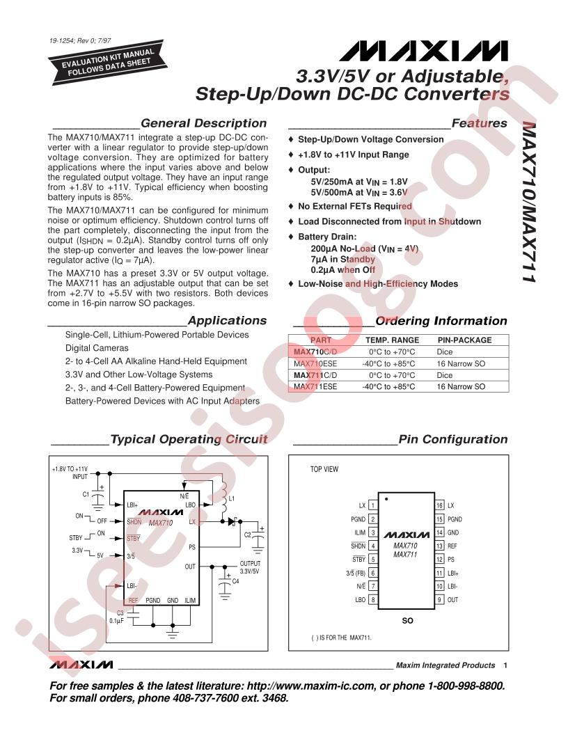 MAX710-11 Datasheet