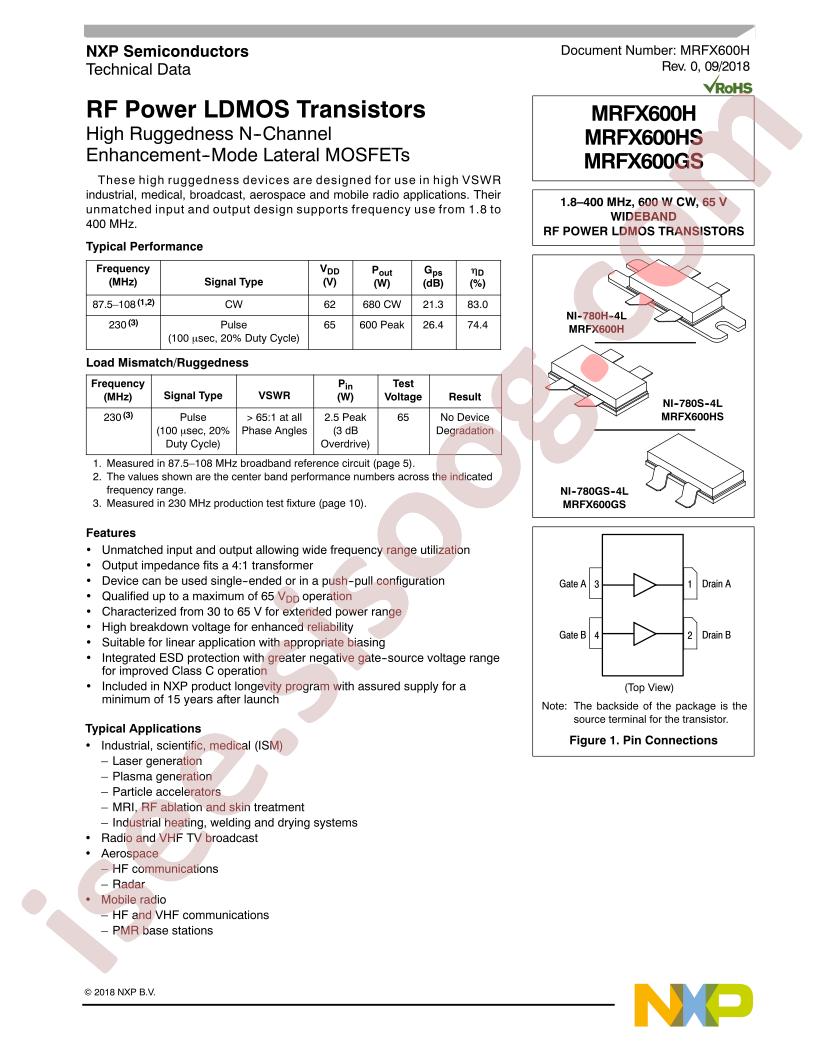 MRFX600(H, HS, GS) Datasheet