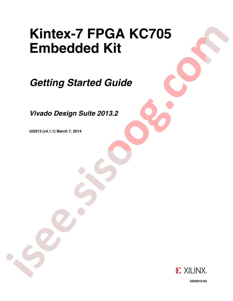 KC705 Embedded Kit Get Started Guide