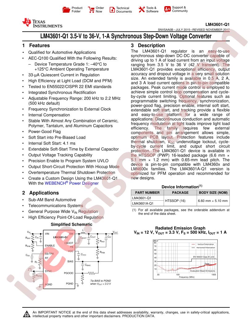 LM43601-Q1 Datasheet