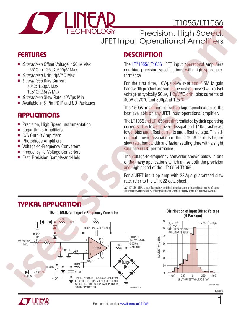 LT1055, LT1056 Datasheet