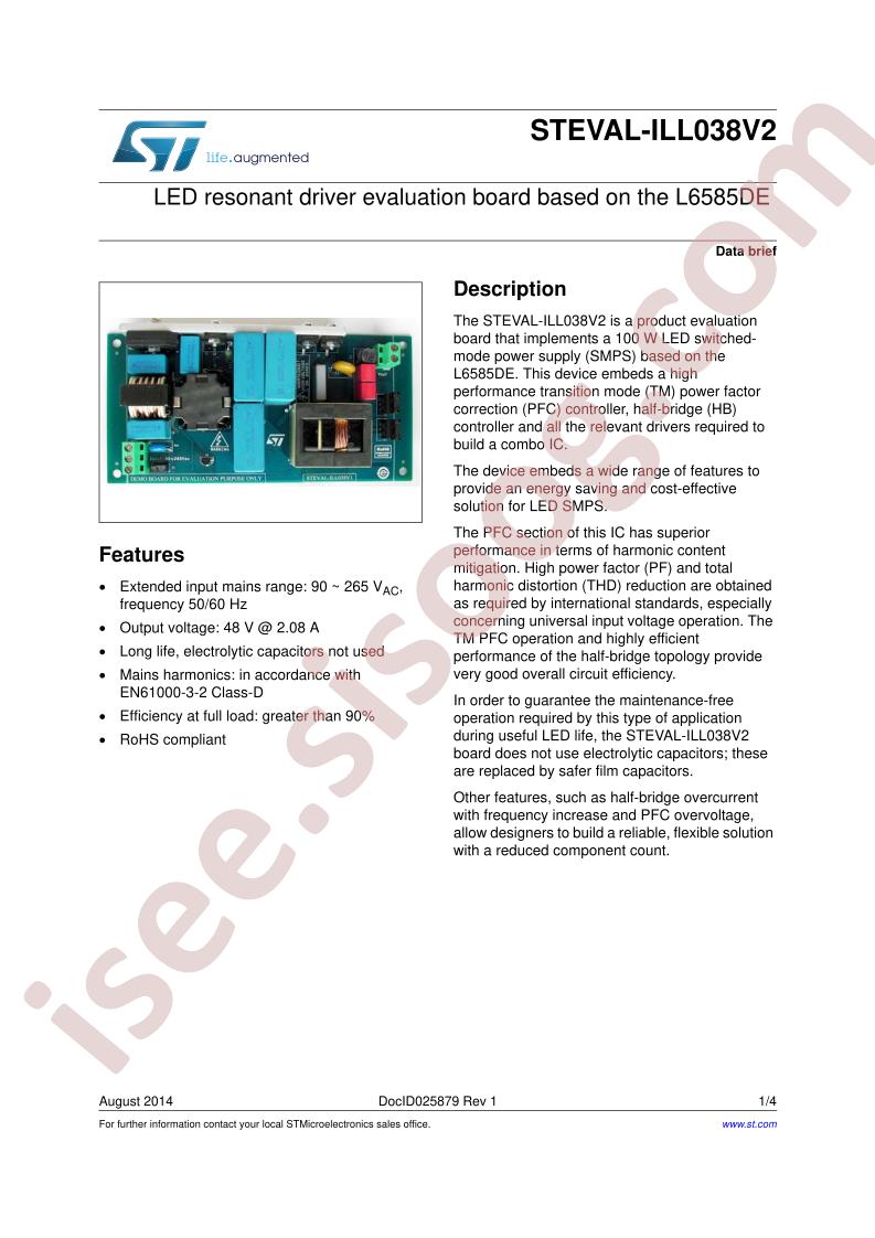 STEVAL-ILL038V2 Data Brief