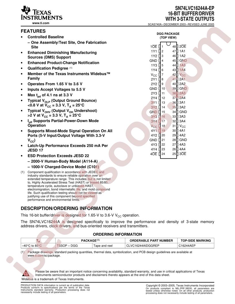 SN74LVC16244A-EP