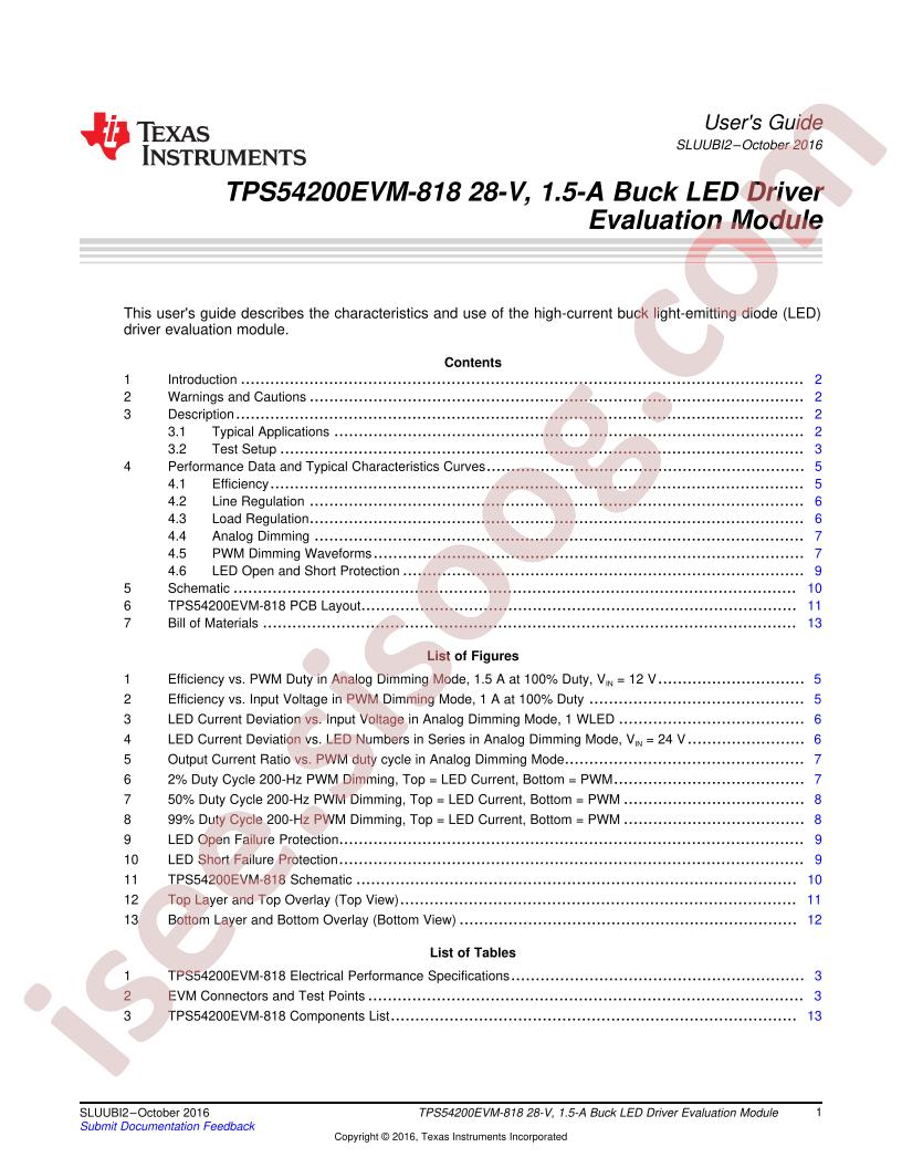 TPS54200EVM-818 User Guide