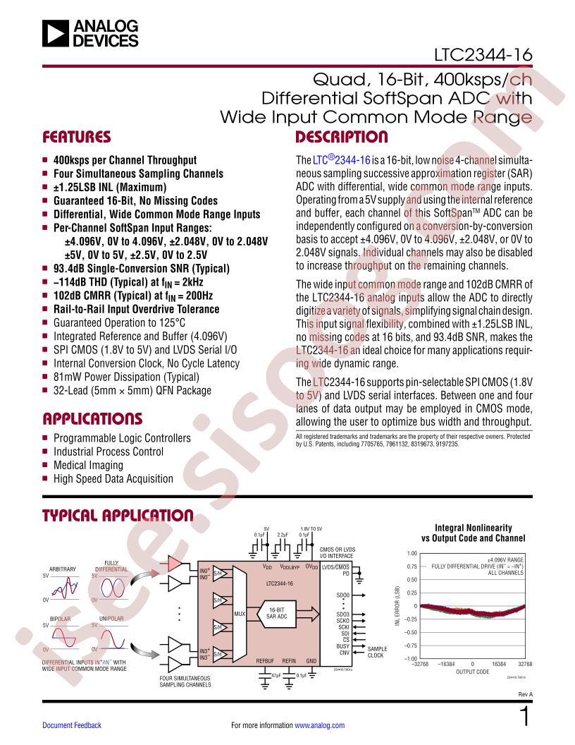 LTC2344-16 Datasheet