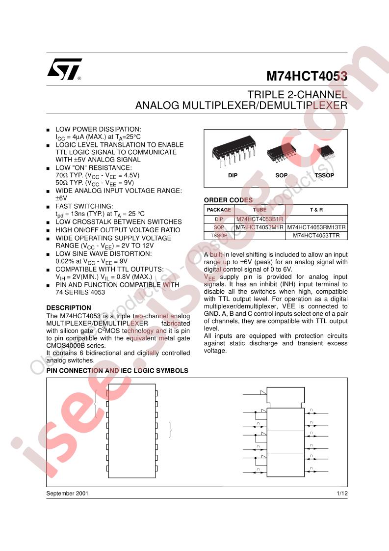M74HCT4053