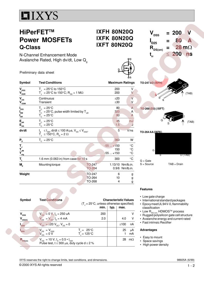 IXF(H,K,T)80N20Q