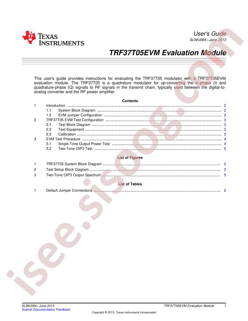 TRF37T05EVM User Guide