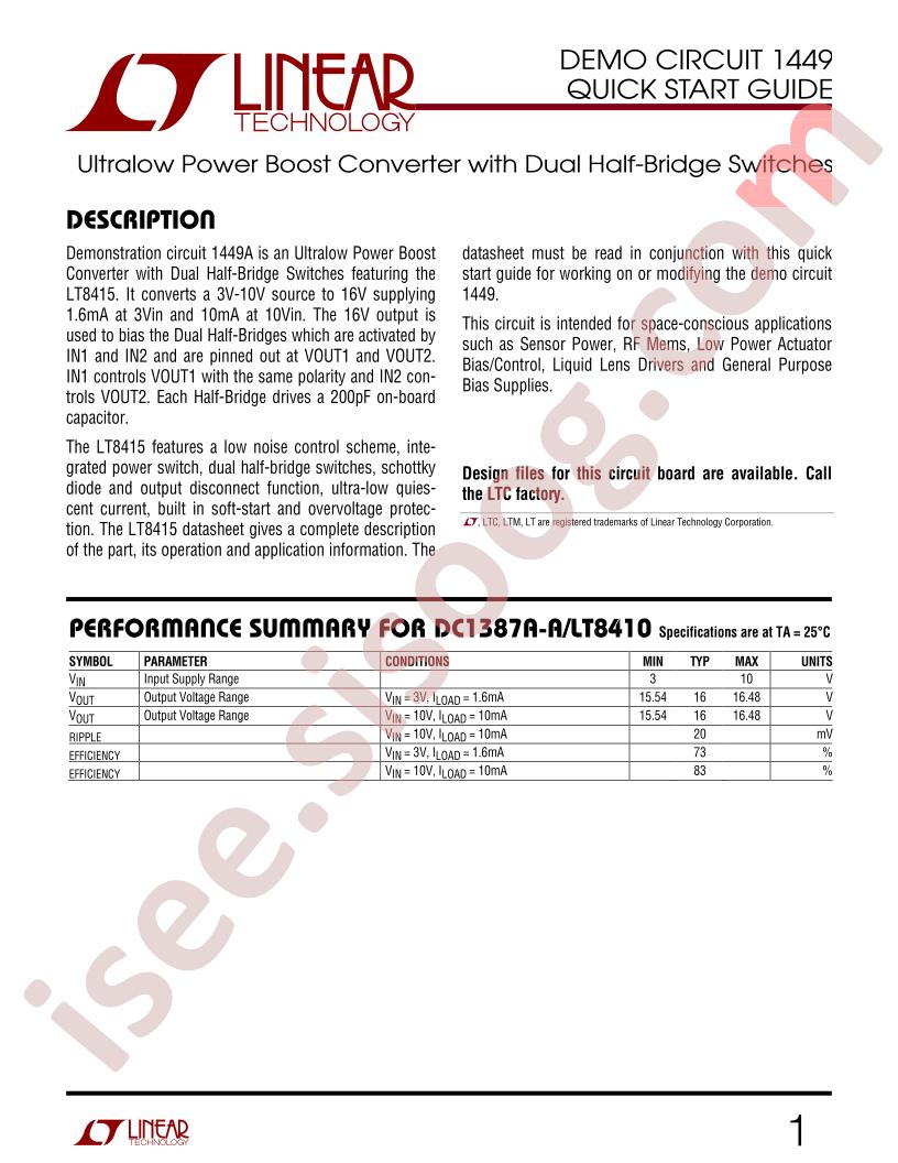 DC1449A Quick Start Guide