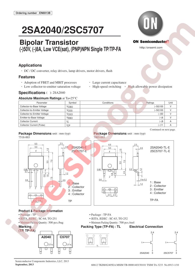 2SA2040/2SC5707