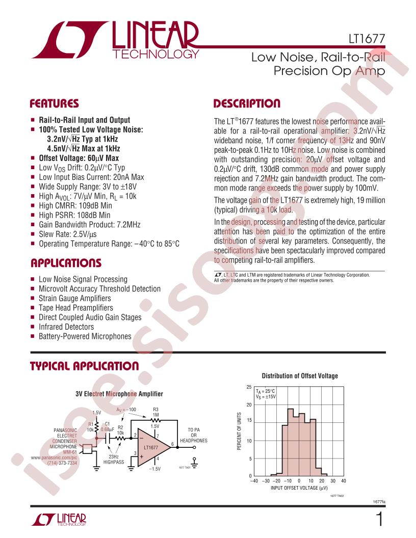 LT1677 Datasheet