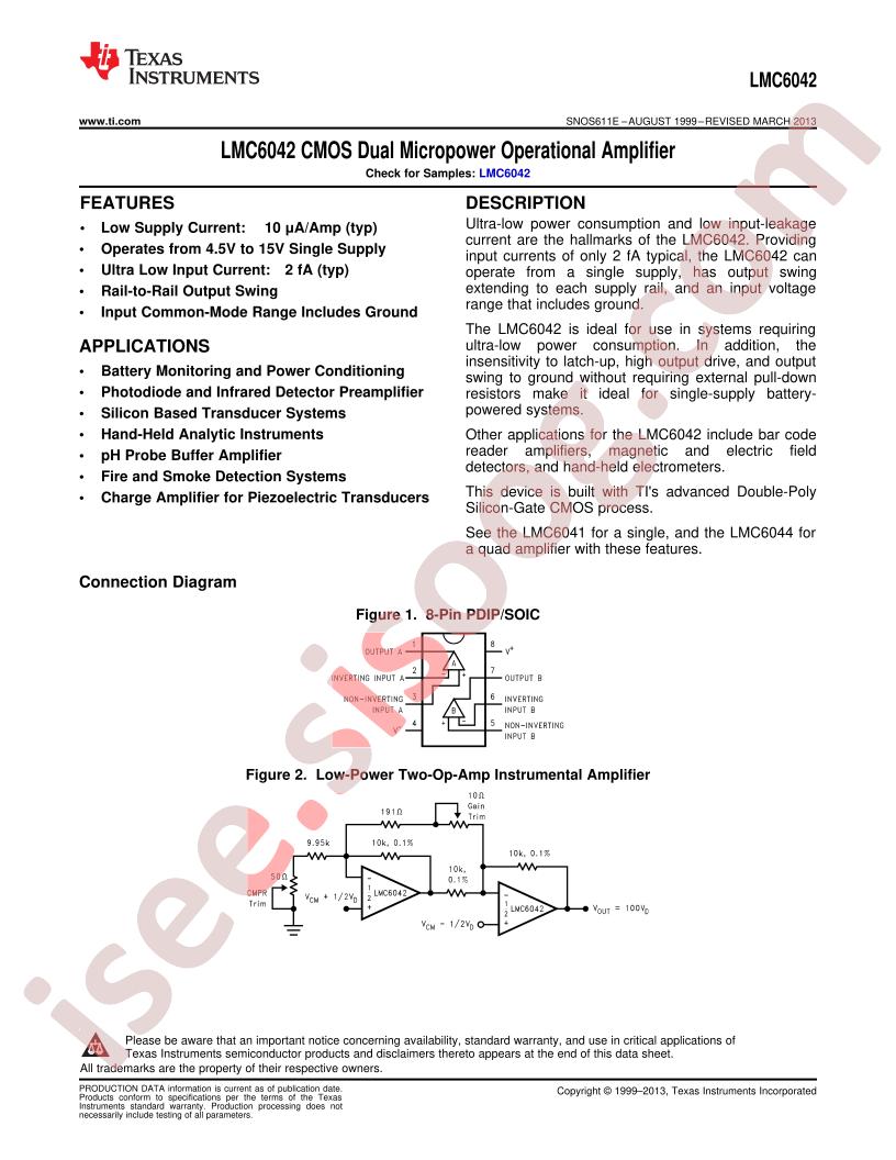 LMC6042 Datasheet