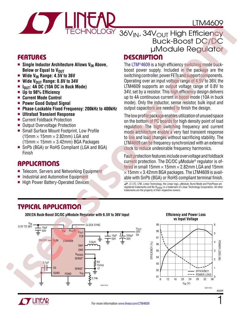 LTM4609 Datasheet