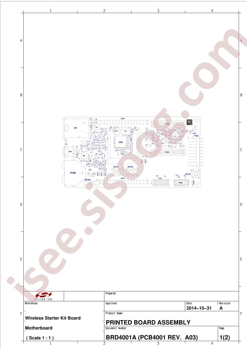 BRD4001A Board Assembly Drawing