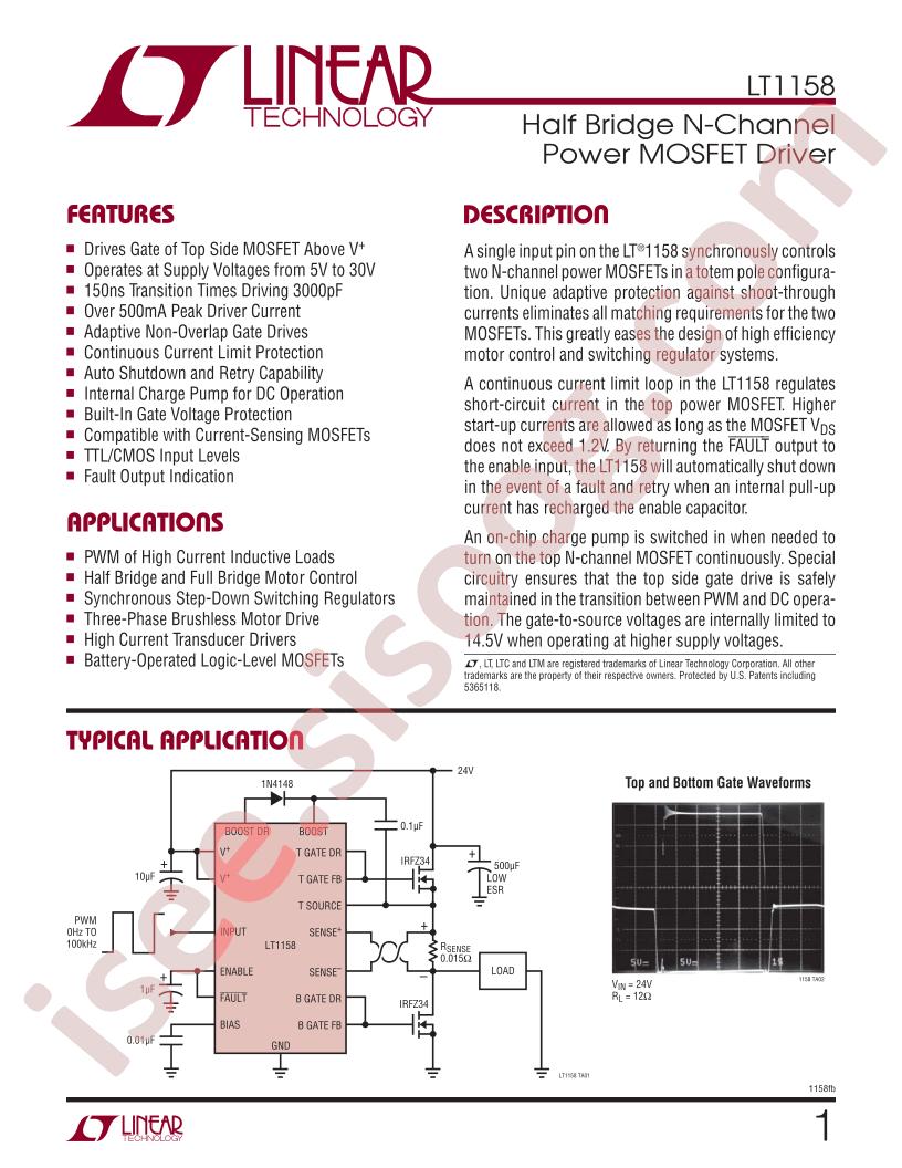 LT1158 Datasheet