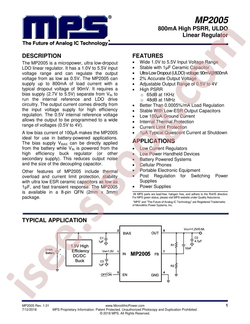 MP2005 Datasheet