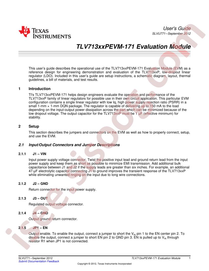 TLV713xxPEVM-171 User Guide