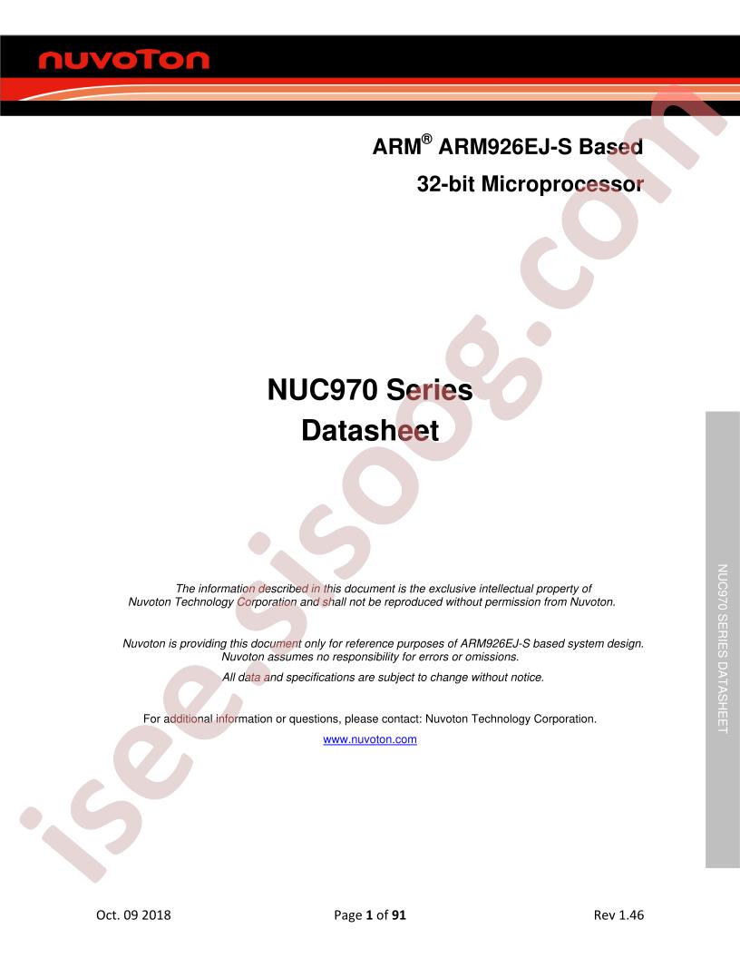 NUC970 Datasheet