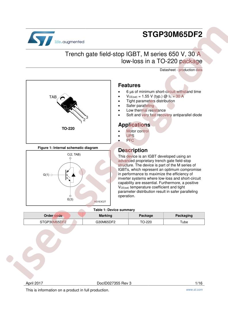 STGP30M65DF2