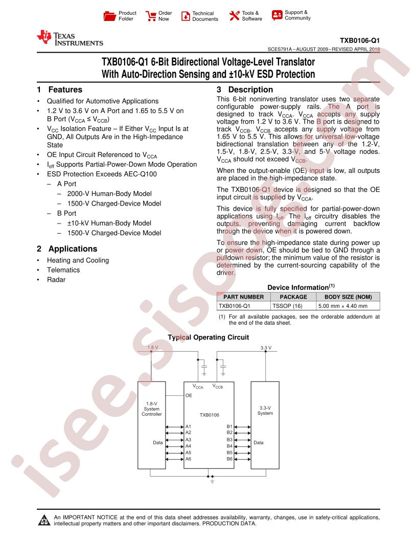 TXB0106-Q1