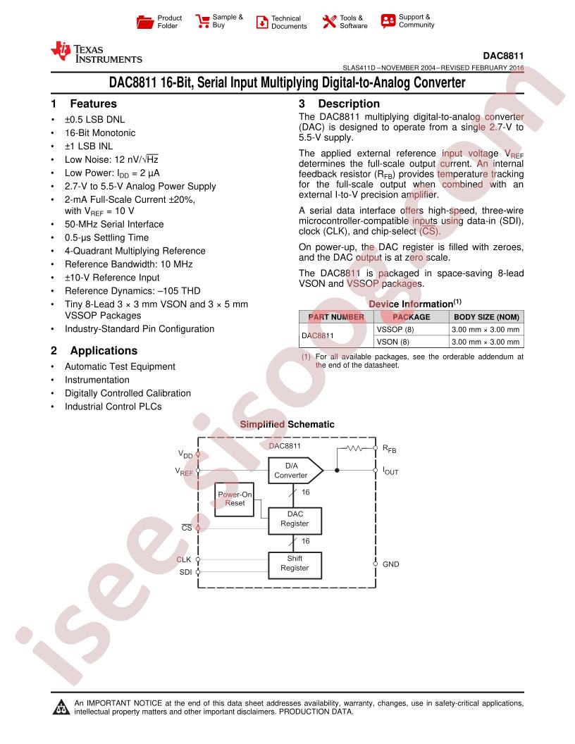 DAC8811 Datasheet