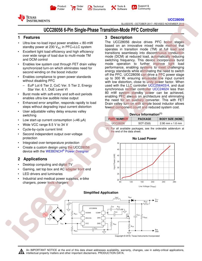 UCC28056 Datasheet