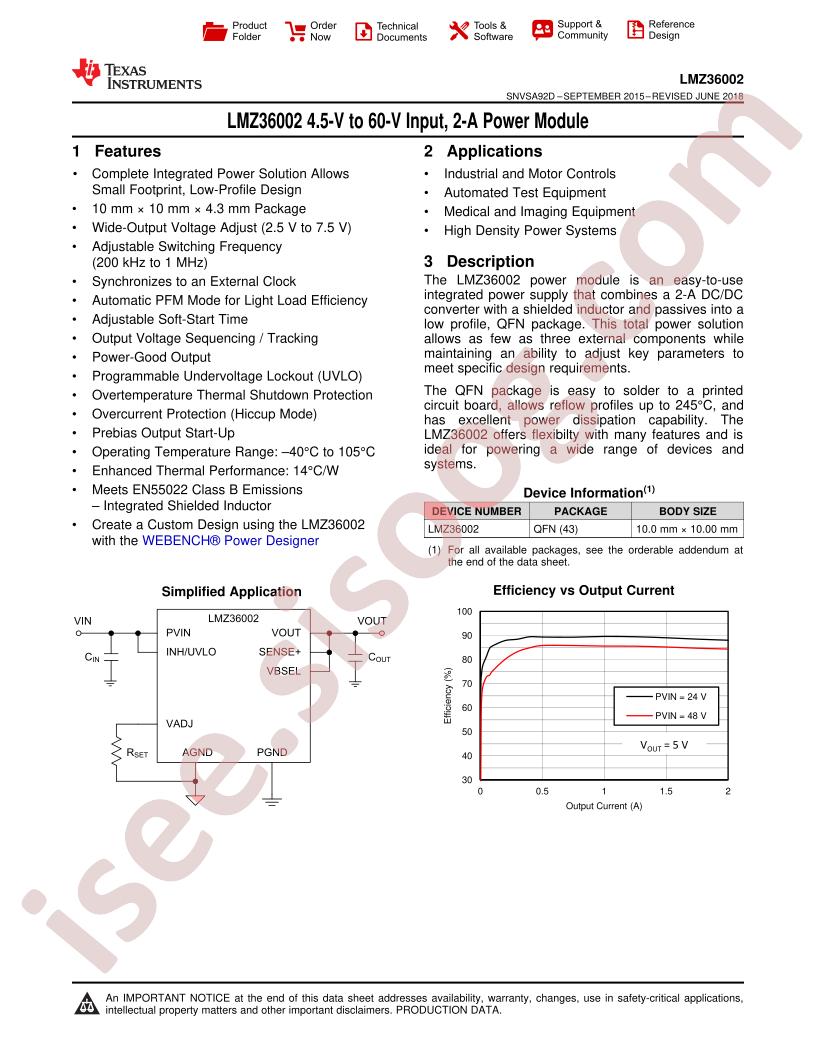 LMZ36002 Datasheet