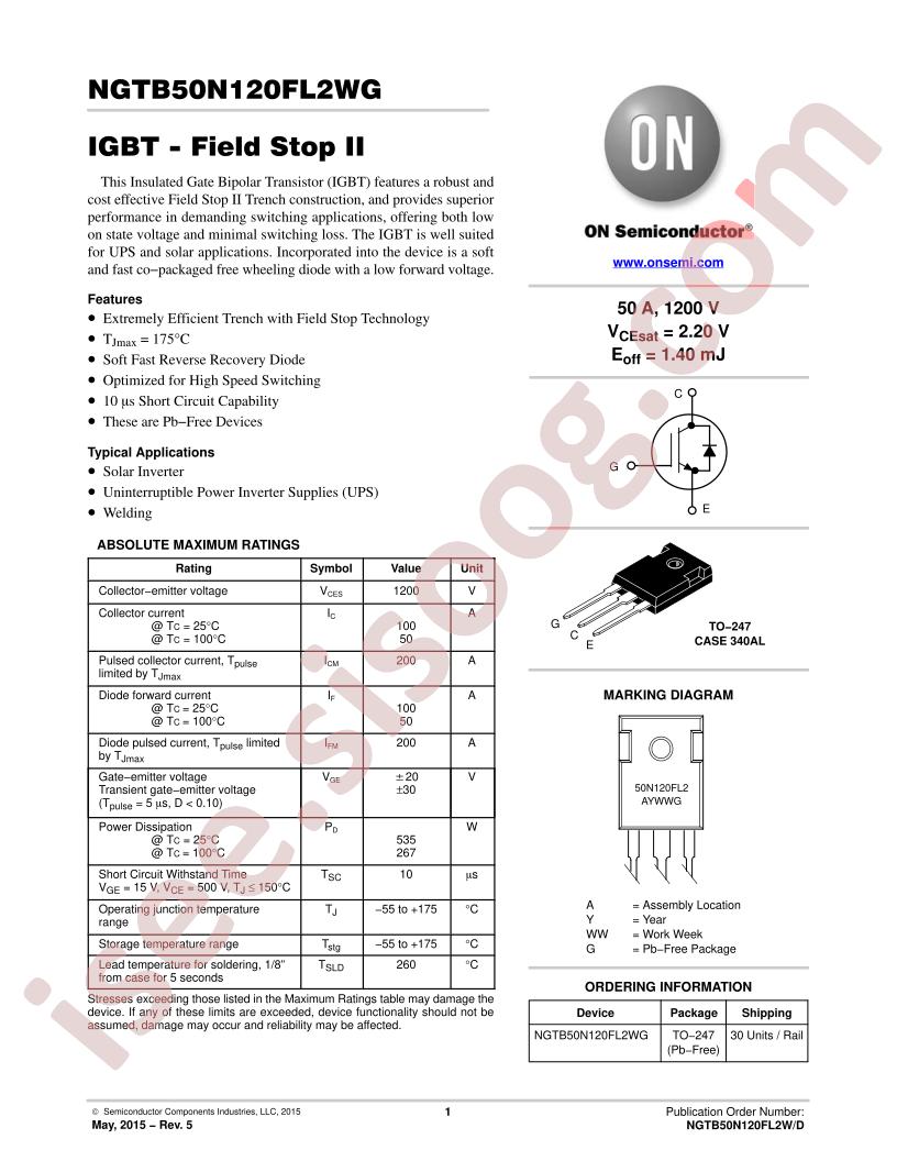 NGTB50N120FL2WG